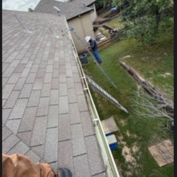 Gutter Tex - Cleaning and reattaching backyard gutter - Gutter Services Near Me - Cibolo, Texas