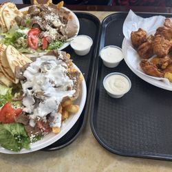 Greek Style Gyro - Gyro fries meal and chicken wings meal
