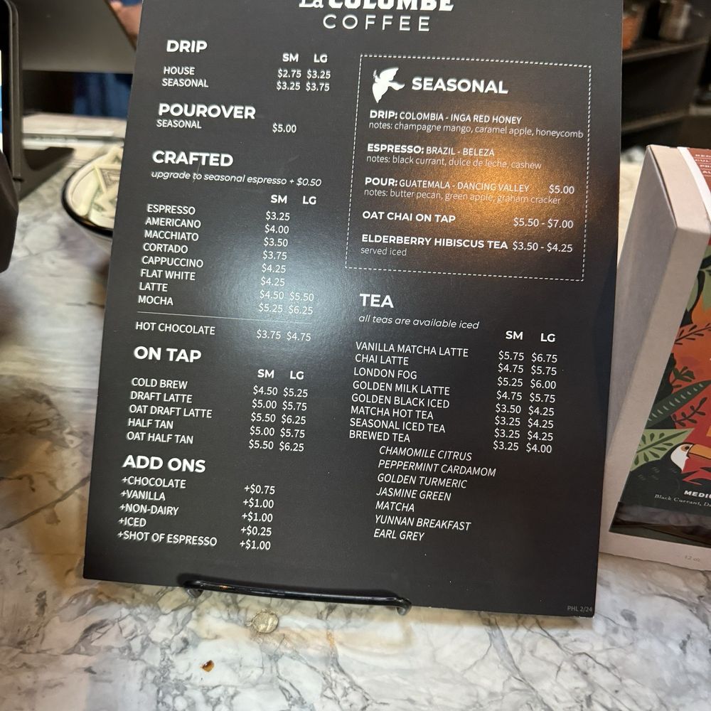 La Colombe Coffee - Menu - Coffee & Tea Near Me - Philadelphia, Pennsylvania