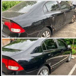 Before and after for the car detail Before and after for the car detail