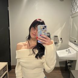 Bangs & dark red color by Maria A