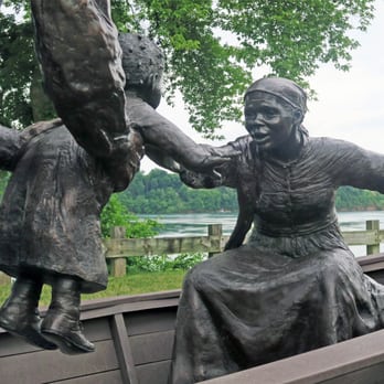 Freedom Crossing Monument - Freedom Crossing Monument; dedicated 2009; bronze; sculptor, Susan Geissler - Historical Tours Near Me - Lewiston, New York
