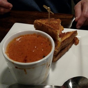 Foundry Kitchen and Bar - Grilled cheese has tomato & bacon on Texas Toast with tomato bisque. Yummy!! - Gastropubs Near Me - Elyria, Ohio