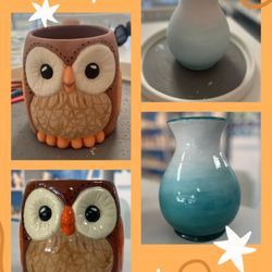 Plasterminds - Before going in the kiln and after