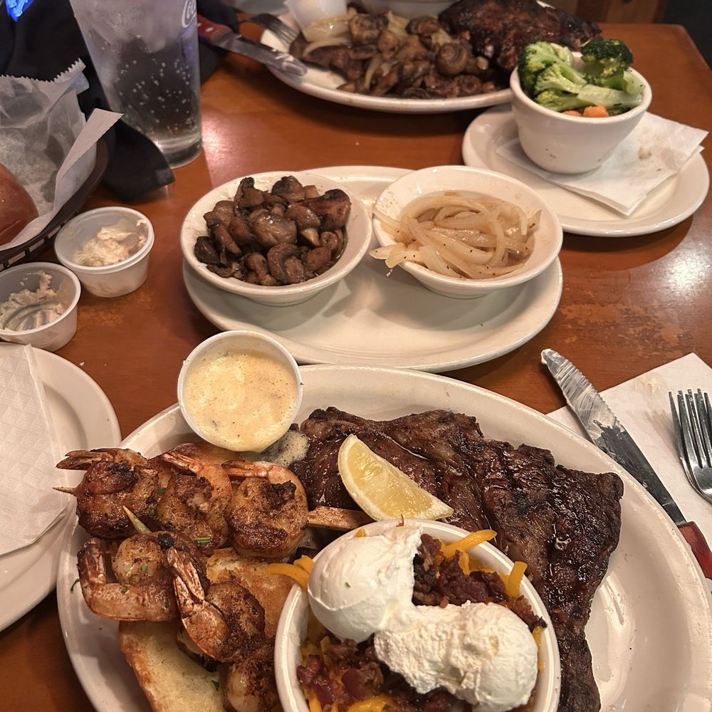 Ribeye* 12oz & Ribs Ribeye* 12oz & Grilled Shrimp Mashed Potatoes