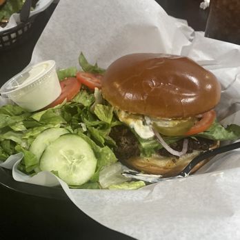 The Vault Bar & Grill - Hamburger & salad . - American Near Me - Porterville, California The Vault Bar & Grill - Hamburger & salad . - American Near Me - Porterville, California