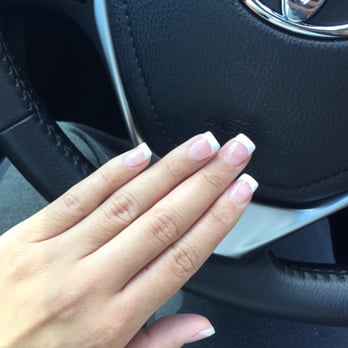 Caesars Nails & Spa - SNS pink and white set $60 - Nail Salons Near Me - Austin, Texas