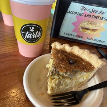 2tarts Bakery - Quiche and a caramel macchiato! All the feelz! - Desserts Near Me - New Braunfels, Texas