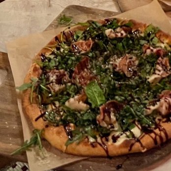 Bernini's Bistro & Bar - Prosciutto pizza with arugula and a balsamic glaze (I get a little extra of the glaze) - New American Near Me - La Jolla, California Bernini's Bistro & Bar - Prosciutto pizza with arugula and a balsamic glaze (I get a little extra of the glaze) - New American Near Me - La Jolla, California