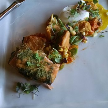 New Scenic Cafe - My main course. Smoked Salmon of the Gods (okay, "of the Gods" is my addition. Great mix of egg, mushrooms, and unusual vegetable medley. - New American Near Me - Duluth, Minnesota
