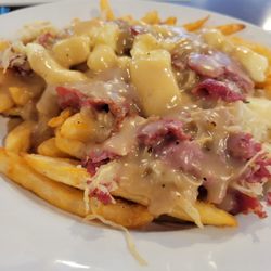 Muddy Cow - French fries with corn beef, sauerkraut, cheese and gravy