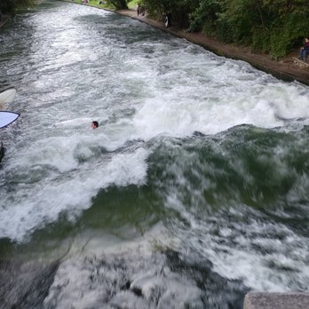 Eisbach-Welle - Surfing the Eisbach-Welle, Munich - Landmarks & Historical Buildings Near Me - Munich, BY