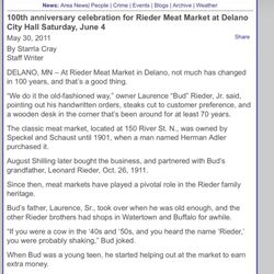 Rieder Meat Market - 100th anniversary celebration http://www.herald-journal.com/archives/2011/stories/rieder-meats.html