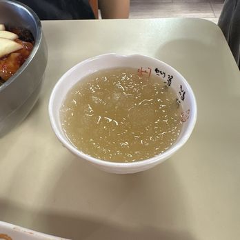 Sadies BBQ Inn - Cold soup for bibim naengmyeon (spicy cold noodle) - Korean Near Me - Pearl City, Hawaii Sadies BBQ Inn - Cold soup for bibim naengmyeon (spicy cold noodle) - Korean Near Me - Pearl City, Hawaii
