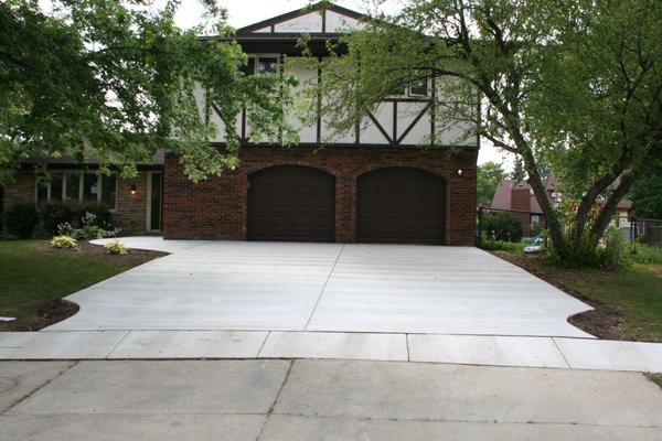 Finished concrete driveway