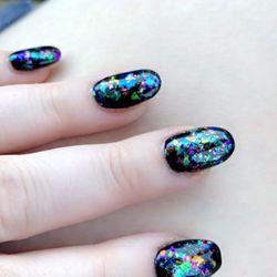 Black gel with #13 chameleon powder