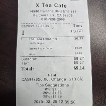 X Tea Cafe - Bubble Tea Near Me - Baldwin Park, California