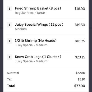 The Juicy Crab - Austell - My receipt they claim they did not get and told my wife to cancel online - Seafood Near Me - Austell, Georgia The Juicy Crab - Austell - My receipt they claim they did not get and told my wife to cancel online - Seafood Near Me - Austell, Georgia