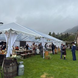 Our plan b wedding layout that Callie made look beautiful despite the rain