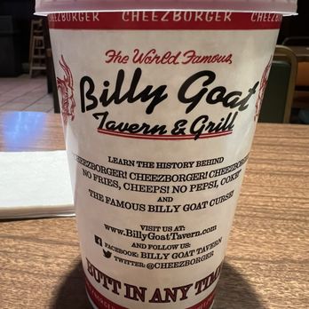 Billy Goat Tavern - Chicago - Some info on the cup , a piece of Chicago history - Burgers Near Me - Chicago, Illinois