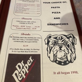 Bulldog Pizza Etc - Menu - Pizza Near Me - Jefferson, Texas
