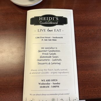 Heidi’s Sandwichboard - Sandwiches Near Me - Snohomish, Washington Heidi’s Sandwichboard - Sandwiches Near Me - Snohomish, Washington