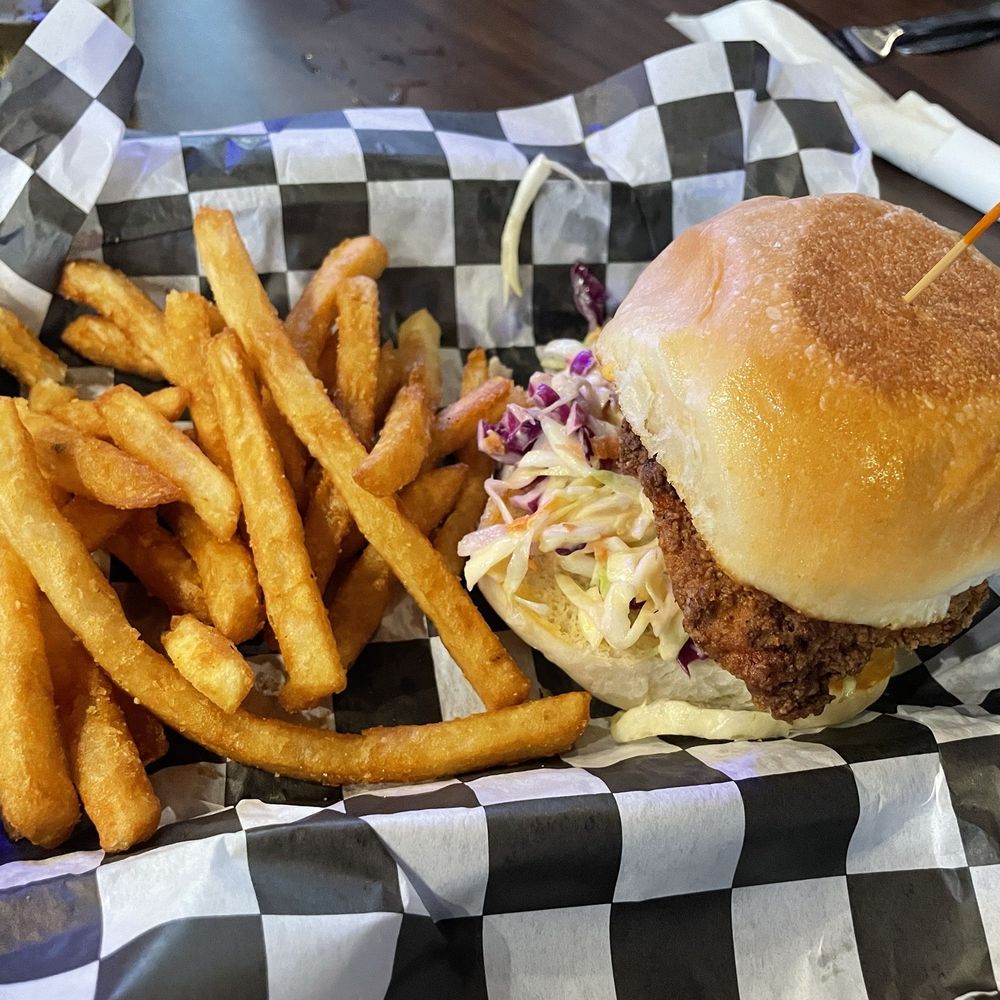 Fried chicken with coleslaw. Fried chicken with coleslaw.