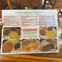 Coronas Mexican Restaurant - Menu, I had the breakfast plate with toast and ham