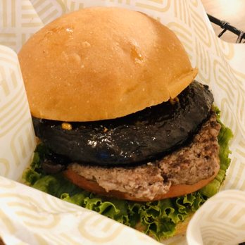 Unforked - Porta Pure Burger - Juicy Portobello Mushroom on Top of a Beefy Patty. - Salad Near Me - Kansas City, Missouri Unforked - Porta Pure Burger - Juicy Portobello Mushroom on Top of a Beefy Patty. - Salad Near Me - Kansas City, Missouri