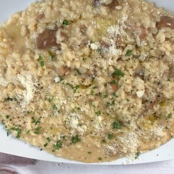 Café des Alpes - Risotto porcini. He loves his too! One of his favorite restaurants in the area.