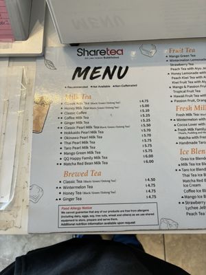 Menu photo 7 Sharetea Riverside, CA