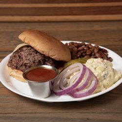 Inman’s BBQ - Chopped Brisket w/ Pinto Beans & Potato Salad