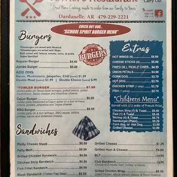 Fowlers - Menu as of 3/13/25. Prices and offerings subject to change at anytime - American Near Me - Dardanelle, Arkansas