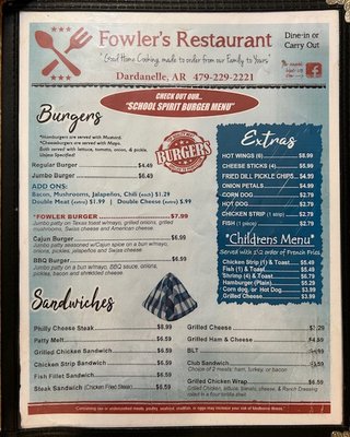 Menu photo 2 Fowlers Dardanelle, AR