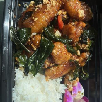 Bloom Thai Cuisine - Leftovers of Crispy Garlic Chicken. There was more than enough for two people, and I left most of the rice behind. - Thai Near Me - Lakewood, Washington Bloom Thai Cuisine - Leftovers of Crispy Garlic Chicken. There was more than enough for two people, and I left most of the rice behind. - Thai Near Me - Lakewood, Washington