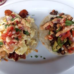 Dirty boots (right) and disappear (left) breakfast tacos