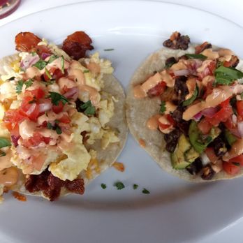 Chimera - Dirty boots (right) and disappear (left) breakfast tacos - Coffee & Tea Near Me - Tulsa, Oklahoma