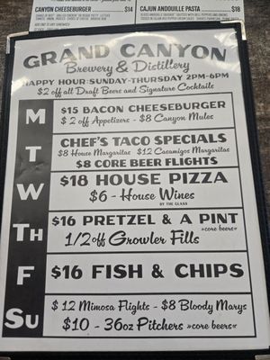 Menu photo 1 Grand Canyon Brewing Distillery Kingman, AZ