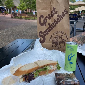 The Cheese Shop - turkey on french with greens and extra house sauce with a cookie brownie and matcha latte - Cheese Shops Near Me - Williamsburg, Virginia The Cheese Shop - turkey on french with greens and extra house sauce with a cookie brownie and matcha latte - Cheese Shops Near Me - Williamsburg, Virginia