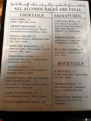 Menu photo 2 Circa 1800 Fayetteville, NC