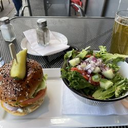 Headquarters Restaurant And Bar - House cheese burger is very filling! Kind of glad I didn't get the fries!