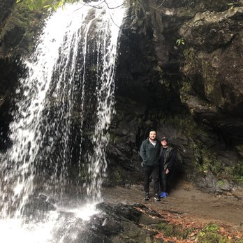 Grotto Falls - You can walk underneath the waterfall! Amazing - Hiking Near Me - Gatlinburg, Tennessee