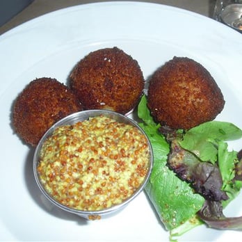 Vincent Restaurant - pork bitterballen (fried dutch meatballs) - dijon mustard, greens...10 - New American Near Me - Chicago, Illinois Vincent Restaurant - pork bitterballen (fried dutch meatballs) - dijon mustard, greens...10 - New American Near Me - Chicago, Illinois