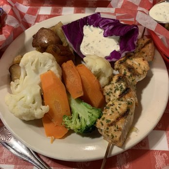 The Crab Pot - Salmon skewer. Dry, overcooked and under seasoned. - Seafood Near Me - Seattle, Washington The Crab Pot - Salmon skewer. Dry, overcooked and under seasoned. - Seafood Near Me - Seattle, Washington