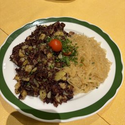 Blood sausage and sauerkraut