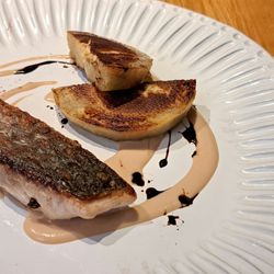 Estro - Grilled Local grey Mullet Steak, artichokes bottom, anchovies, garlic sauce. 2025 09 20. M0.