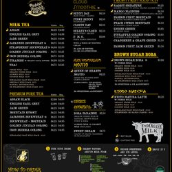 Rabbit Rabbit Tea Hawaii - Menu