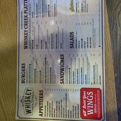 Whiskey Creek Grille - New menu
