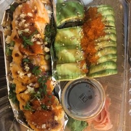 Baked salmon Roll and Caterpillar Roll TAKEOUT Baked salmon Roll and Caterpillar Roll TAKEOUT