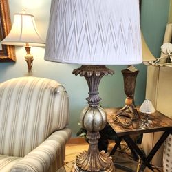 Classic Home Decor Consignment - John Richard Hollywood Regency Silver and Gold 43"H Lamp